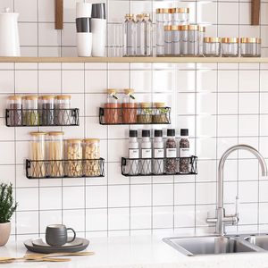 Wall Mounted Kitchen Spice Rack Stainless Steel Rectangle Storage Organizer For Cabinet Door Spices - Product Image 2