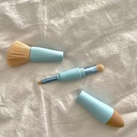 Ensemble de pinceaux de maquillage 4-en-1 portable personnalisé à marque privée, multi-pinceaux de beauté 4 têtes avec outil éponge