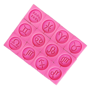 Molde de Silicona Rosa de 12 Piezas con Forma de Signos del Zodiaco, Fácil de Desmoldar, Apto para Horno, Herramientas para Pasteles, Sin BPA, Solo Lavar a Mano - Product Image 1