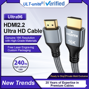 ULT-unite Ultra96 <strong>HDMI</strong> 2.2 16K 1m/2m/3m <strong>Cable</strong> with Gold Plated Connectors Supports 3D Speaker Laptop Projector <strong>Monitor</strong> - Product Image 2