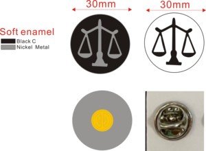 Tùy chỉnh kim loại Công Lý ve áo pins quy mô của công lý Pháp Luật pins - Product Image 4