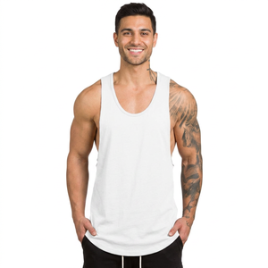 Camisetas sin mangas de algodón transpirable para hombre 2026, 270 g/m², con estampado decorativo para correr - Product Image 1