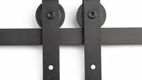 GQK Quincaillerie de porte coulissante de grange en acier durable, finition peinte en noir, étanche, solution complète avec vis pour chambre à coucher