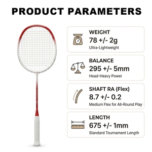 <span class=keywords><strong>Raquette</strong></span> <span class=keywords><strong>de</strong></span> <span class=keywords><strong>badminton</strong></span> 100% carbone professionnelle, légère, haute tension, pour l'entraînement, avec sac <span class=keywords><strong>de</strong></span> transport, adaptée aux clubs et à l'extérieur - Product Image 1