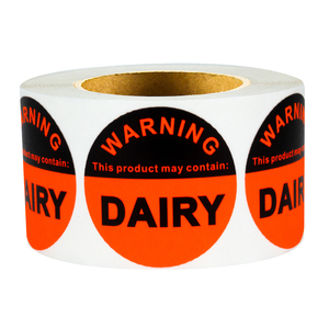 Etiquetas de seguridad alimentaria personalizables Pegatinas de notificación de <span class=keywords><strong>al</strong></span>érgenos con impresión UV Notificaciones de seguridad de <span class=keywords><strong>alergia</strong></span> alimentaria de alta adherencia - Product Image 5