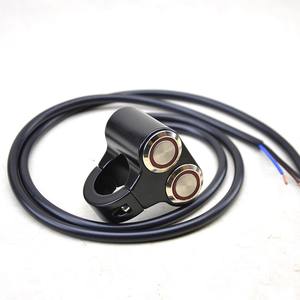 Interrupteur étanche pour moto et scooter Skyearth, 22 mm, acier inoxydable, lumière rouge et bleue, universel pour le contrôle des phares et des feux antibrouillard - Product Image 2