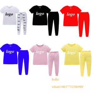 <span class=keywords><strong>Pijamas</strong></span> personalizados para niños, Conjunto de pijama sólido para niños, <span class=keywords><strong>pijamas</strong></span> de verano de dibujos animados para niños, ropa de dormir de algodón para <span class=keywords><strong>niñas</strong></span>, <span class=keywords><strong>pijamas</strong></span> lisos para niños - Product Image 1