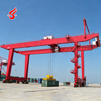 Grue portique à conteneurs montée sur rail RMG 40,5 50 65 tonnes, grue électrique à double poutre pour l'empilage de conteneurs portuaires