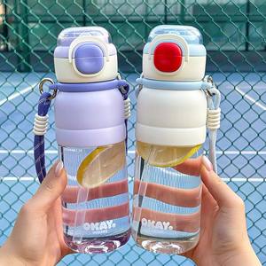 โอเค ขวดน้ำกีฬา 1000 มล. พร้อมหลอดดูด ขวดน้ำพกพาสำหรับเด็กผู้หญิง ใช้กลางแจ้ง - Product Image 2