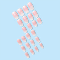 Faux ongles ballerine ombrés français, dégradé blanc, forme cercueil, vente en gros, fournisseur d'ongles