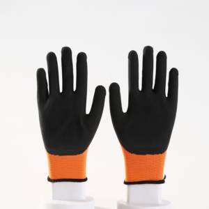 ถุงมือยางโฟมสีส้มสีดำกันลื่นสำหรับทำสวน - Product Image 1