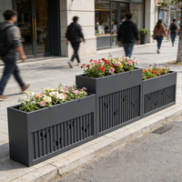 Jardinière en métal sur mesure, en acier galvanisé gris, pour la maison, le jardin, l'école et l'entrée des hôpitaux