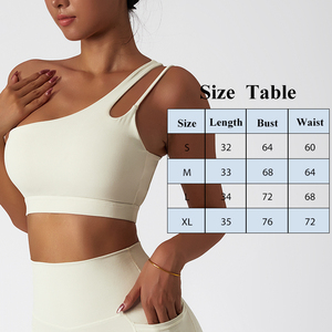 2024 nouvelles Oblique unique épaule beauté dos haute Stretch sensation nue soutien-gorge de sport pour les femmes course Fitness Yoga soutien-gorge - Product Image 5