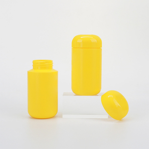 Envase farmacéutico personalizado de cápsulas amarillas, botella de plástico HDPE para productos de salud, pastillas y medicamentos con tapa de rosca. - Product Image 2