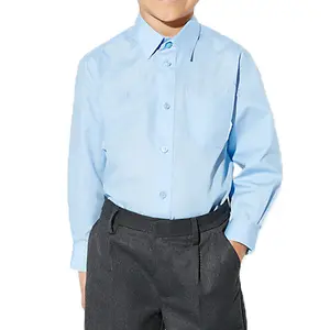 Filles Bleu Chemise D'uniforme Scolaire Confortable Uniformes Scolaires