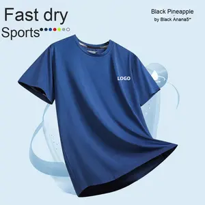 男女夏季速干运动t恤短袖细网领透气印花Logo可拉伸丝印毛坯 - Product Image 5