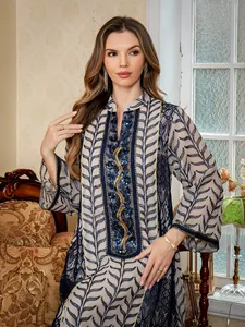 Nuevo Vestido Maxi de Malla Bordada, Vestido de Fiesta para Mujer, OEM ODM - Product Image 4