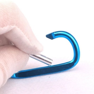 Mosquetón de colores al por mayor de fábrica, ganchos desinfectantes para hervidor, mosquetón plano <span class=keywords><strong>en</strong></span> forma de <span class=keywords><strong>D</strong></span> - Product Image 3