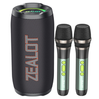 Enceinte sans fil ZEALOT S76 pour fêtes en extérieur, étanche IPX-6, woofer, RGB, sortie 50W, double micros sans fil, prise en charge de la carte mémoire, 8000mAh