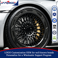 Jantes forgées Premium MV FORGED DM1292 en fibre de carbone noire concave multi-rayons, avant 20 pouces, arrière 21 pouces, 5x130, pour Porsche 911 992