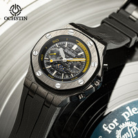 Montre mécanique entièrement automatique pour homme OCHSTIN, bracelet en silicone, cadran à aiguilles, multifonctionnelle, sportive, grand cadran, pour étudiants