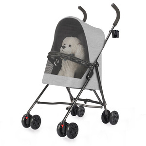 Cochecito Compacto para Mascotas Pequeñas - Carrito Plegable de 4 Ruedas con Correa de Seguridad, Diseño Transpirable para Paseos de Perros/Gatos - Product Image 2