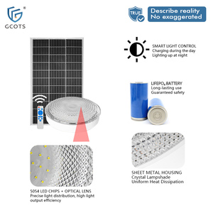 Indoor Solar Powered LED <b>Ceiling</b> <b>Light</b> 18W Aluminum & Acrylic Construction <b>Remote</b> <b>Control</b> Modern Design for Bedroom Living Room - Product Image 2
