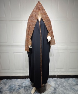 Nuevo cárdigan de gasa con estampado de leopardo, bata de color a juego, pañuelo para la cabeza, dos piezas, Turquía, Oriente Medio, cárdigan árabe musulmán, abayas árabes - Product Image 5
