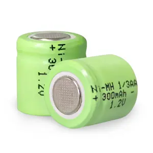 Bateria recarregável nimh, 1.2 v nimh 1/3 aa ni-mh 1/3aa 300mah 1.2 v