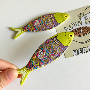 Bán Buôn New Cá Gốm Tủ Lạnh Dán Bohemian Phong Cách Đầy Màu Sắc Gốm Mô Hình Dập Nổi Tủ Lạnh Trang Trí - Product Image 5