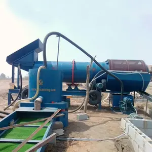 Large Capacity Alluvial Gold Mining Equipment Rotary Trommel Screen Gold Washing Plant