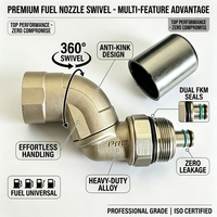 Tuyau de distribution de carburant à joint pivotant en aluminium série 45, rotation à 360°, étanchéité anti-fuite d'huile, 2 buses