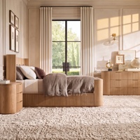 Cadre de lit plateforme moderne en bois avec tête de lit, lit double, mobilier de chambre à coucher pour l'intérieur