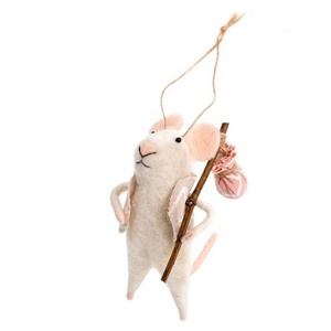 Handmade Needle Felt Christmas <strong>Mouse</strong> <strong>Ornament</strong> for Birthday &amp; Easter Gifts Animal Hanging Decorations - Product Image 2