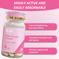 Tabletas Masticables de Colágeno de Tomate Blanco OKTW, Suplemento para Aclarar la Piel, Hidratación y Elasticidad, Tabletas Blanqueadoras de 7 Días