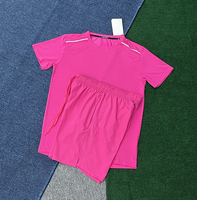 Ensemble de sport 2 pièces pour homme : T-shirt de course blanc et short de sport noir, respirant, séchage rapide, tenue de sport décontractée