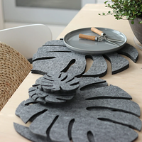 Dessous de verre rond en feutre café, protection de Table à manger, tapis de tasse résistant à la chaleur