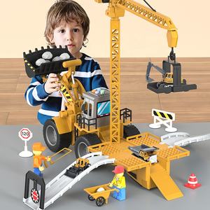 Jouets d'excavatrice pour enfants, inertie, lumière et musique, <span class=keywords><strong>grue</strong></span> à tour, camion <span class=keywords><strong>de</strong></span> <span class=keywords><strong>chantier</strong></span>, simulateur, éducation précoce - Product Image 4