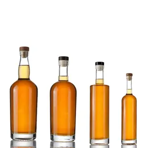 Alcoholic Beverages Brandy Spirit Glass Bottle Custom Recyclable 700ml 350ml 550ml 750ml Empty Vodka Glass Bottle Whisky