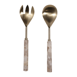 Set di posate moderne con manici in marmo per decorazioni da cucina e accessori essenziali per l'intrattenimento - Product Image 4