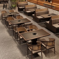 Mountain-Field Breeze Nordisches Design Massivholz Hot Pot & Barbecue Restaurant Esstische Stühle Sitzecken Sofas Kommerzielles Set