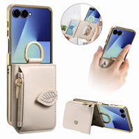 Étui pour téléphone Samsung Z Flip 8 avec porte-cartes, miroir de maquillage et protection anti-chute, compatible avec Samsung Z Flip 7 6