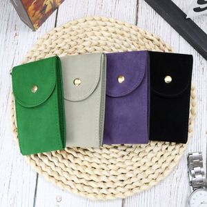 RTS Soft Velvet Watch <b>Pouch</b> Slim Case Button Closure Portable Travel Watch Organizer Suitable for <b>Men</b> Women Welcome Gifts - Product Image 3