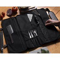 Sac à couteaux de chef pliable en tissu imperméable et durable avec conception robuste, sac à outils