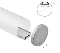 Perfil LED Redondo de Aluminio con Cubierta Difusora para Lámpara de Techo, Montaje Suspendido, Diámetro Circular de 60 mm
