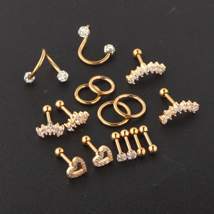 <span class=keywords><strong>Set</strong></span> di 8 Gioielli per Piercing Corporeo con Pietre CZ in <span class=keywords><strong>Acciaio</strong></span> <span class=keywords><strong>Chirurgico</strong></span> Inossidabile <span class=keywords><strong>Set</strong></span> di <span class=keywords><strong>Orecchini</strong></span> per Cartilagine - Product Image 4