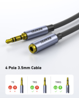 BENFEI meilleure vente 1m 2m 3m 5m 10m mâle à femelle câble Aux casque câble auxiliaire 3.5mm câble Audio Aux