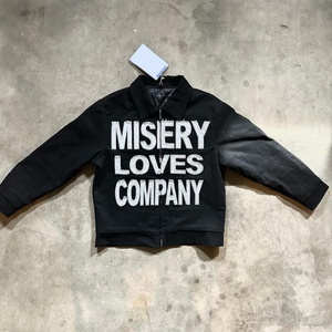 Free Sample Customize High Quality <b>Zip</b> <b>up</b> <b>Jacket</b> Twill Crop Washed Work Distress Letter Patch Denim <b>Jacket</b> for Men - Product Image 1
