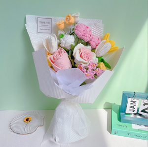 Ipomoea NIL ดอกไม้ถักมือช่อดอกไม้ถักโครเชต์ - Product Image 2