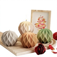 Gittergeometrie Aromatherapie-Kerzenform DIY Geometrische Origami-förmige Silikon-Gipsform für Heimdekoration und Kuchen